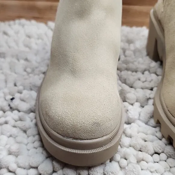 STEVE MADDEN STYLE HADLEE PLATFORM TAN ANKLE BOOTS WMS. 6.0 NWOB AWESOME BOOTS