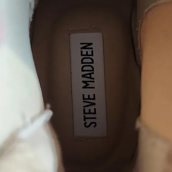 STEVE MADDEN STYLE HADLEE PLATFORM TAN ANKLE BOOTS WMS. 6.0 NWOB AWESOME BOOTS
