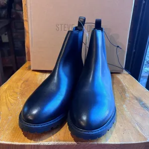 Steve Madden womens Lorali leather slip on ankle chelsea boots black 10