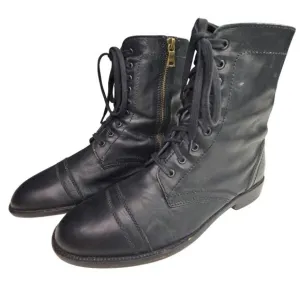 Straight To Hell - Division – Black and Brass Leather Combat Boots Sz 8.5 EUC