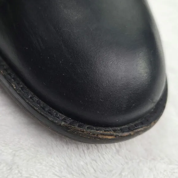 Straight To Hell - Division – Black and Brass Leather Combat Boots Sz 8.5 EUC