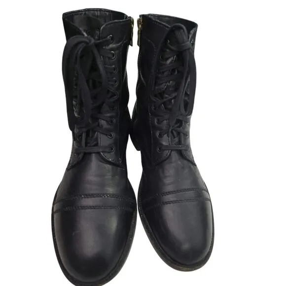 Straight To Hell - Division – Black and Brass Leather Combat Boots Sz 8.5 EUC