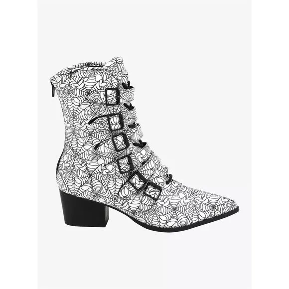 STRANGE CVLT Spider Webs Coven Boots Sz 6 NEW New in box