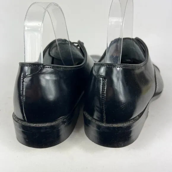 Stuart McGuire Neolite Dress Shoes Mens 9 Black Leather Embossed Classic Cap Toe