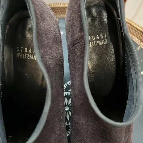 Stuart Weitzman Bootie Brown Suede Stretch Womens Pump Heel Size 10 M Boots