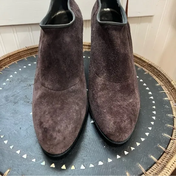Stuart Weitzman Bootie Brown Suede Stretch Womens Pump Heel Size 10 M Boots