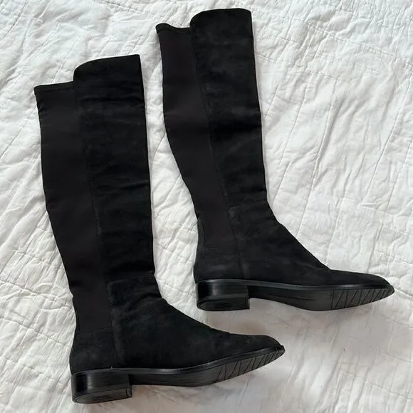 Stuart Weitzman Reddy 5050 Suede Over-The-Knee Boots, Black size 6.5 women EUC