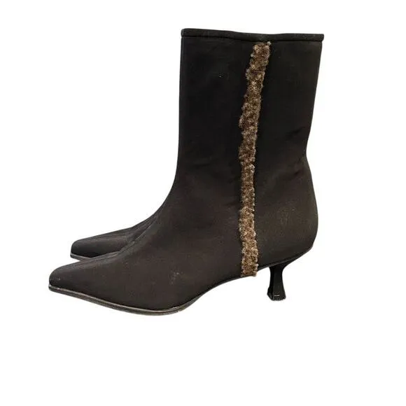 Stuart Weitzman Women's Black Suede Ankle Boots Size 8.5 Zip Closure