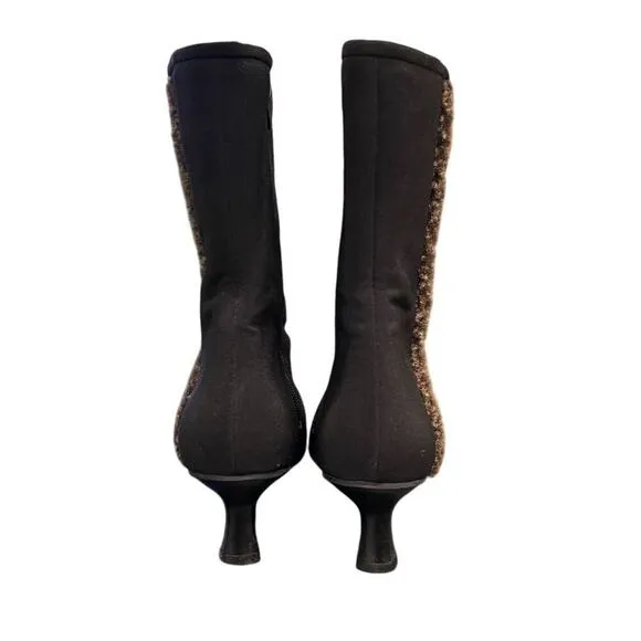Stuart Weitzman Women's Black Suede Ankle Boots Size 8.5 Zip Closure