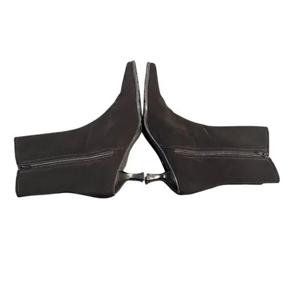 Stuart Weitzman Women's Black Suede Ankle Boots Size 8.5 Zip Closure