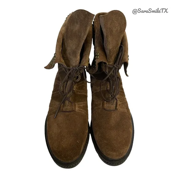 STUART WEITZMAN - Yadastud - Brown Suede Bronze Stud Moto Ankle Boots - NWOT