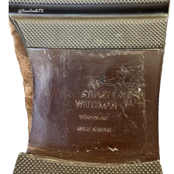 STUART WEITZMAN - Yadastud - Brown Suede Bronze Stud Moto Ankle Boots - NWOT