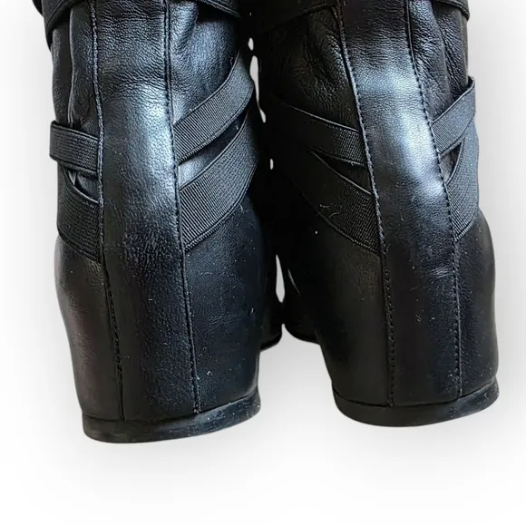 Stuart Weitzman Zen Leather Sock Boots, Women's Size 8M