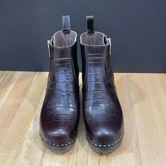 Swedish Hasbeens Boots Zip It Emy Clog Ankle Boots | NWOB