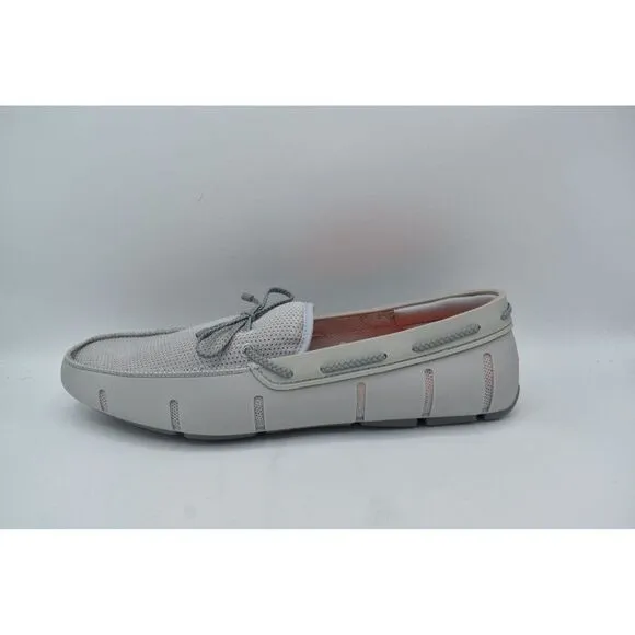 SWIMS Mens Size 15 Braided Lace Light Gray Slip On Loafers Shoes