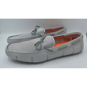 SWIMS Mens Size 15 Braided Lace Light Gray Slip On Loafers Shoes