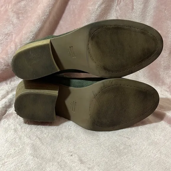 Sz 6.5 Toms Everly Suede Ankle Boots in Tarmac Olive