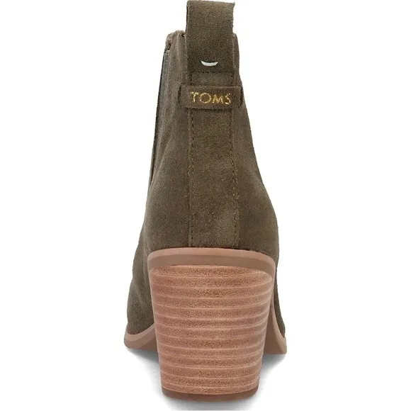 Sz 6.5 Toms Everly Suede Ankle Boots in Tarmac Olive