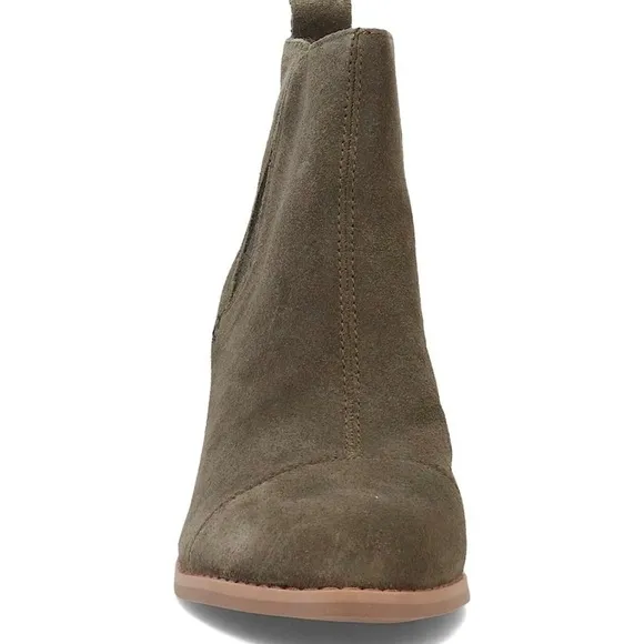 Sz 6.5 Toms Everly Suede Ankle Boots in Tarmac Olive