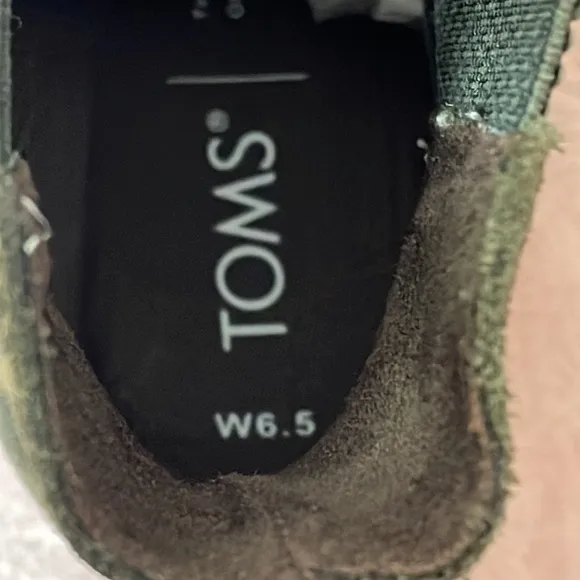 Sz 6.5 Toms Everly Suede Ankle Boots in Tarmac Olive