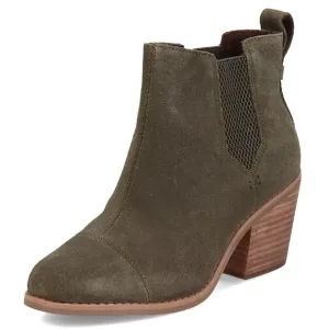 Sz 6.5 Toms Everly Suede Ankle Boots in Tarmac Olive
