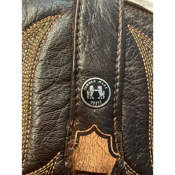 TANNER MARK Vaughn Caiman Hornback Boots 12 Exotic Gator Kabul Western Oryx