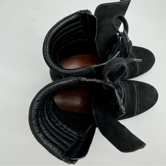taos Renegade Black Rugged Leather Combat Boots Lace Up Zip Size EU 40/US 9-9.5