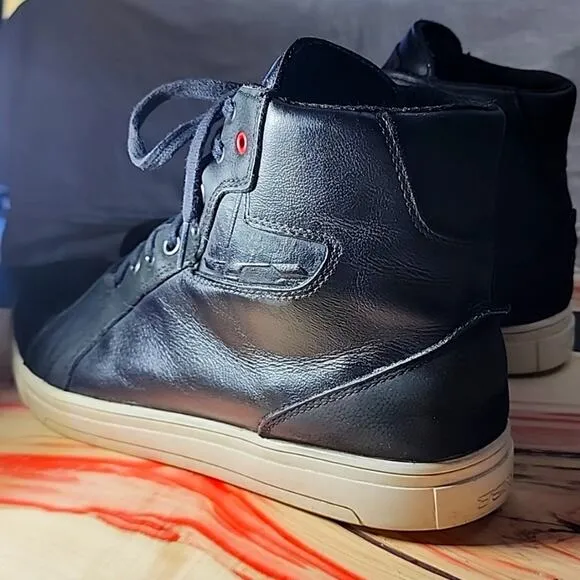 TCX⚫️BLACK⚫️ADULT MOTORCYCLE LEATHER SUEDE VERY TOUGH BOTTOM SOLES ITALY MENS 44
