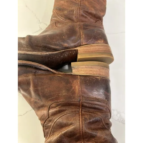 TECOVAS 1002 Earl Roper Bourbon Cowboy WORK CHORE Boots WESTERN RANCH WEAR 9 EE