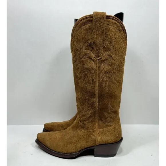 Tecovas The Annie Sienna Suede Brown Women’s Size 5 B Boots Shoes New