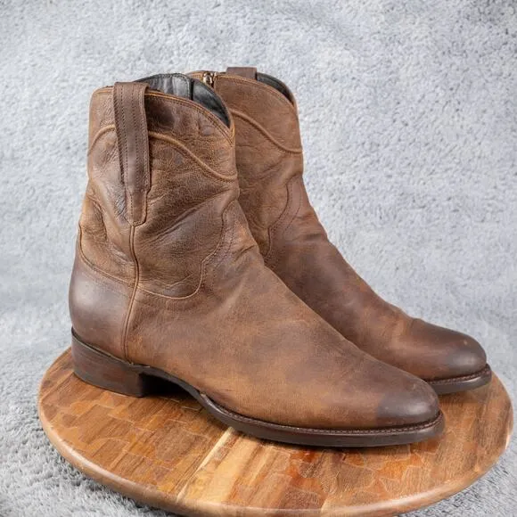 TECOVAS - The Dean Stout Leather Western Cowboy Zip BOOTS 12D - BEAUTIFUL