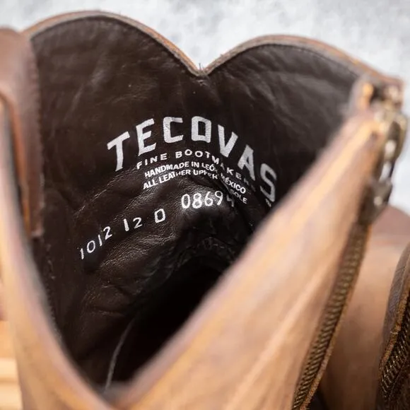 TECOVAS - The Dean Stout Leather Western Cowboy Zip BOOTS 12D - BEAUTIFUL