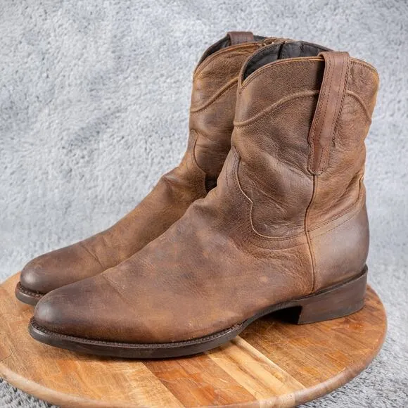 TECOVAS - The Dean Stout Leather Western Cowboy Zip BOOTS 12D - BEAUTIFUL