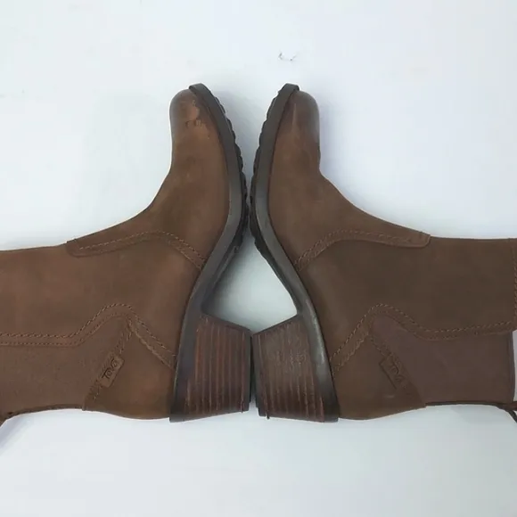 Teva Women's Anaya Chelsea Heeled Boots Brown Size 6