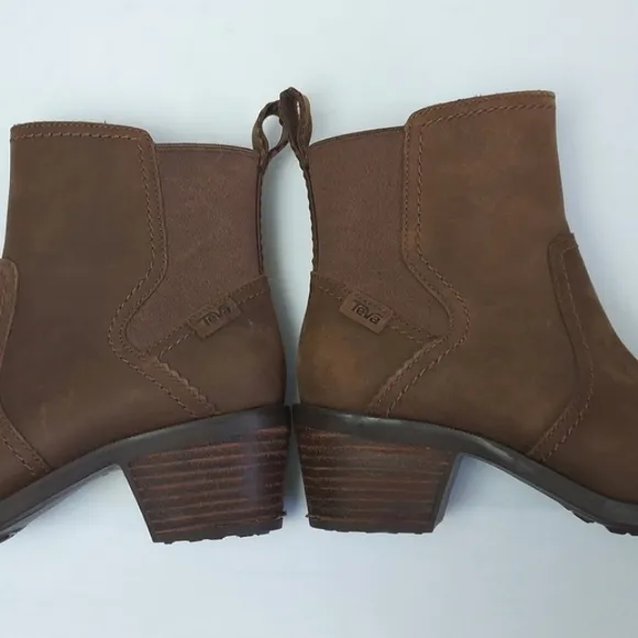 Teva Women's Anaya Chelsea Heeled Boots Brown Size 6