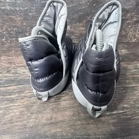 The North Face Gray Thermoball Boots with Quilted Design and Slip-On Style