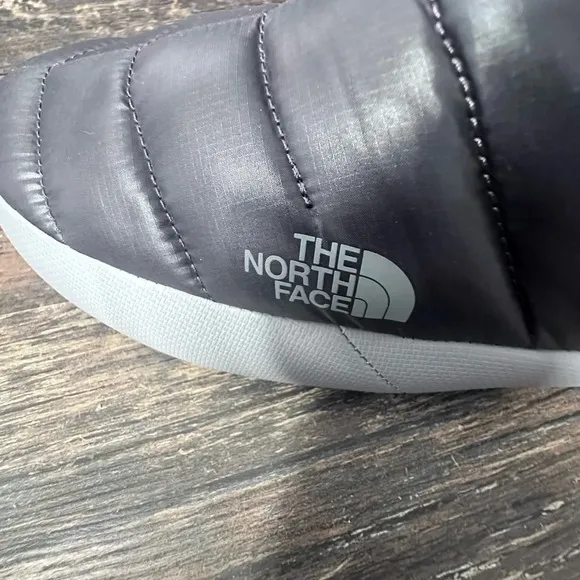 The North Face Gray Thermoball Boots with Quilted Design and Slip-On Style