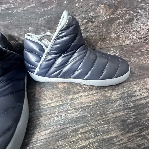 The North Face Gray Thermoball Boots with Quilted Design and Slip-On Style