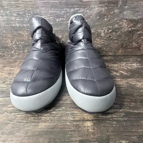 The North Face Gray Thermoball Boots with Quilted Design and Slip-On Style