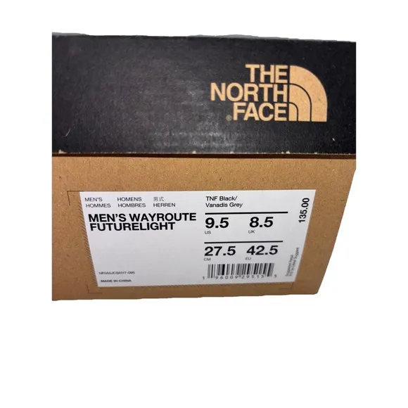 The North Face Waterproof Wayroute Futurelight Men's US Size 9.5 Black/Grey