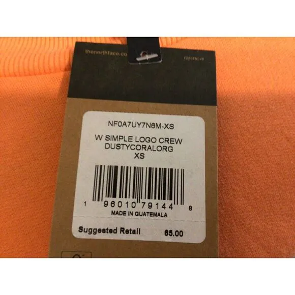 The North Face Women's Simple Logo Crew‎ 2023 DustyCoral SZ XS