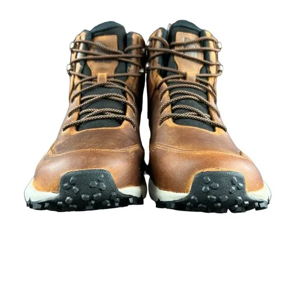 The NorthFace Men's Vals Mid Leather WP Caramel Brown Boots Sizes 8.5 - 14