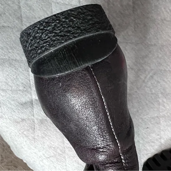 Think! leather boots made in Austria. Lined with lambs wool. MOTO style