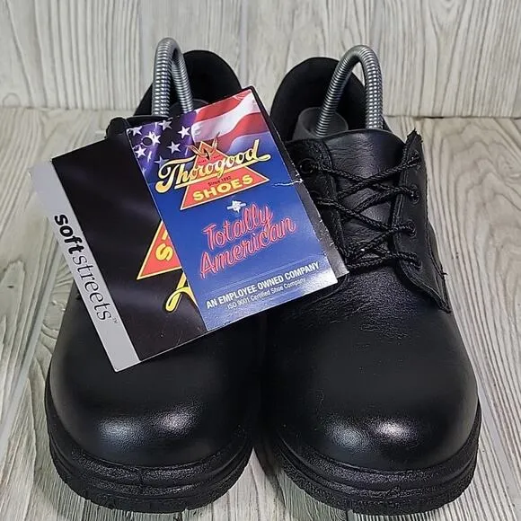 Thorogood Soft Streets Plain Toe Oxford Leather Work Shoes Mens 7M NWT