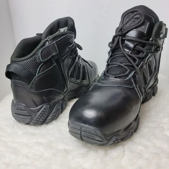 Thorogood Tactical Boots Men's Size 12 Black Ankle Guard Zipper Side Shoes