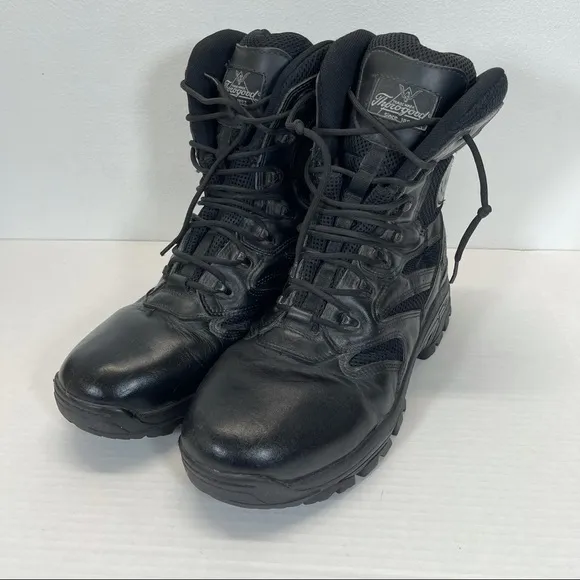 Thorogood Tactical Leather Boots Lace Up Black Sz 10.5