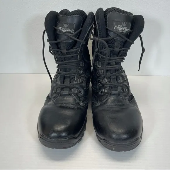 Thorogood Tactical Leather Boots Lace Up Black Sz 10.5