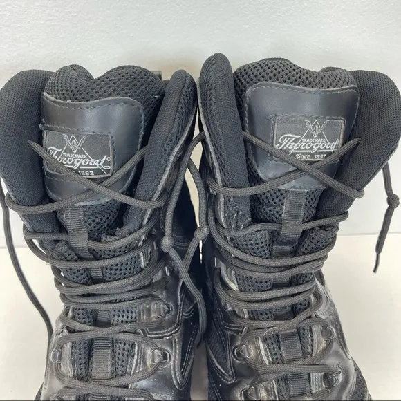 Thorogood Tactical Leather Boots Lace Up Black Sz 10.5