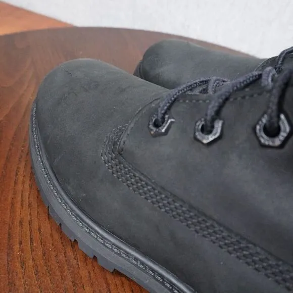 Timberland 6&quot; Combat Boot Women's Size 8.5 Black Nubuck Waterproof Ankle Lace Up