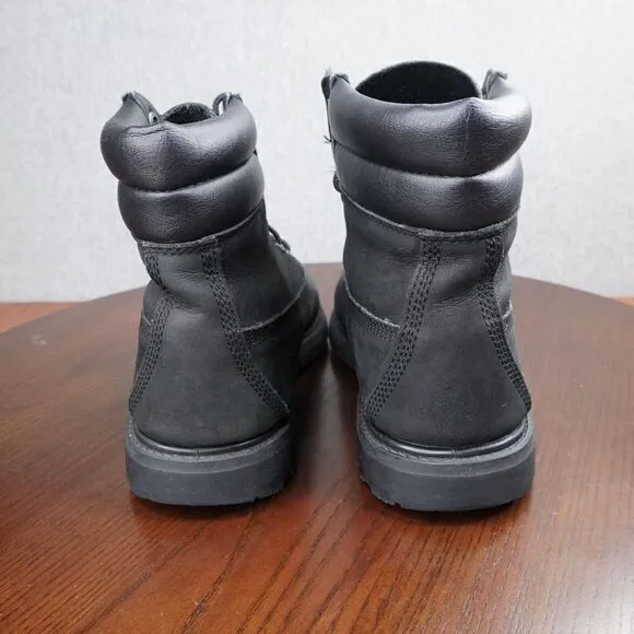 Timberland 6&quot; Combat Boot Women's Size 8.5 Black Nubuck Waterproof Ankle Lace Up